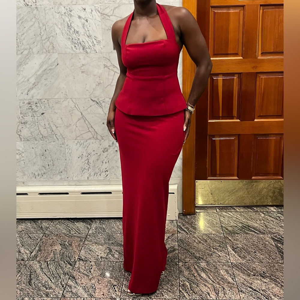 Meshki Bold Red Backless Dress